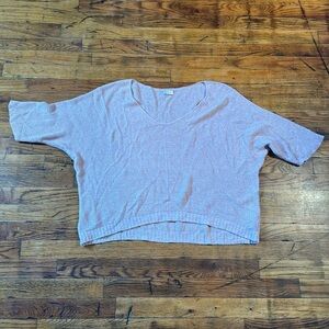 SUZY D London Women's Light Pink Metallic Thread‎ Knit Popover Sweater Size M/L